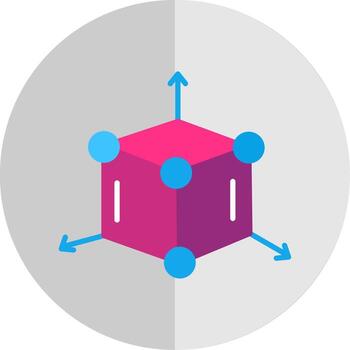 3d modelado plano escala icono diseño vector