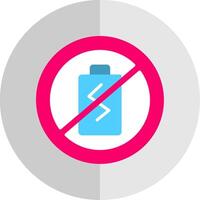 No Battery Flat Scale Icon Design vector