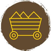 Mining Cart Line Gradient Icon Design vector