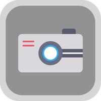 Digital Camera Flat round corner Icon Design vector