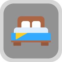 Bedroom Flat round corner Icon Design vector