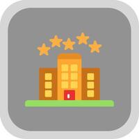 5 Stars Hotel Flat round corner Icon Design vector