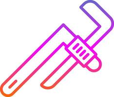 Pipe Wrench Line Gradient Icon Design vector