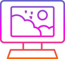 Monitor Line Gradient Icon Design vector