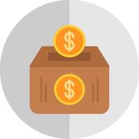 dinero caja plano escala icono diseño vector