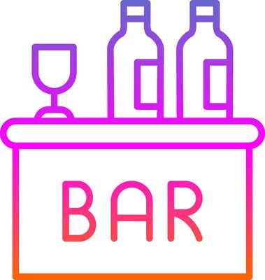 Bar Line Gradient Icon Design