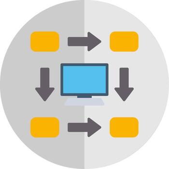 Workflow Flat Scale Icon Design vector