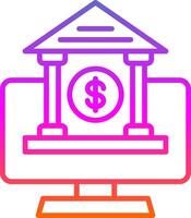 OnLine Circle Multi Circle Banking Line Gradient Icon Design vector