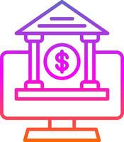 en línea circulo multi circulo bancario línea degradado icono diseño vector