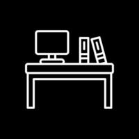 Desk Line Inverted Icon Design vector