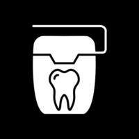 Floss Glyph Inverted Icon Design vector