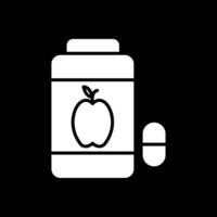 vitaminas glifo invertido icono diseño vector