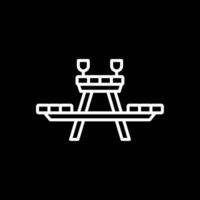 Picnic Table Line Inverted Icon Design vector