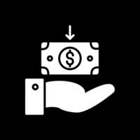 Receive Money Glyph Inverted Icon Design vector