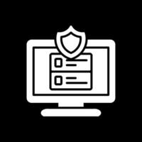 Data Protection Glyph Inverted Icon Design vector