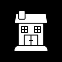 Bungalow Glyph Inverted Icon Design vector