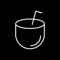 Coconut Drink Line Inverted Icon Design vector