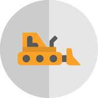 Bulldozer Flat Scale Icon Design vector