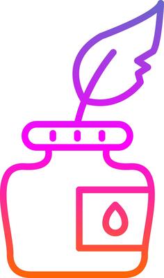 Ink Line Gradient Icon Design