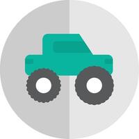 Monster Truck Flat Scale Icon Design vector