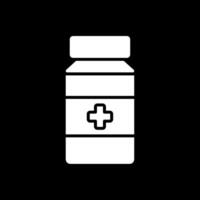 Pill Jar Glyph Inverted Icon Design vector