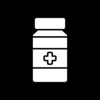 Pill Jar Glyph Inverted Icon Design vector