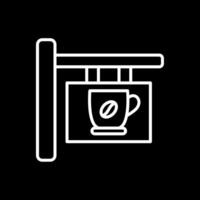 Cafe Signage Line Inverted Icon Design vector