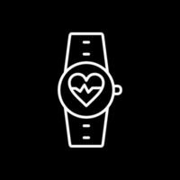 Heart Rate Monitor Line Inverted Icon Design vector