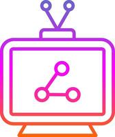 Television Line Gradient Icon Design vector