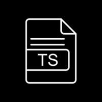 TS File Format Line Inverted Icon Design vector