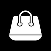 compras bolso glifo invertido icono diseño vector