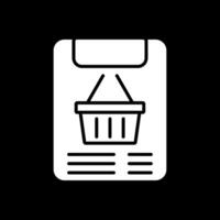 Purchase Order Glyph Inverted Icon Design vector