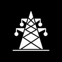 Electric Tower Glyph Inverted Icon Design vector