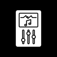 Music Player Glyph Inverted Icon Design vector