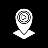 Location Glyph Inverted Icon Design vector