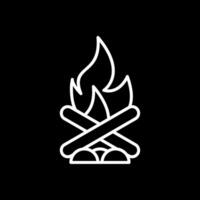 Bonfire Line Inverted Icon Design vector