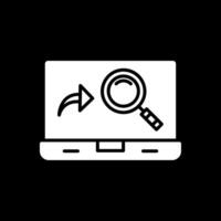 Magnifying Glass Glyph Inverted Icon Design vector