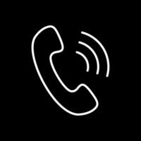 Phone Call Line Inverted Icon Design vector