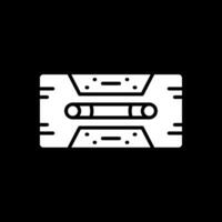Cassette Tape Glyph Inverted Icon Design vector