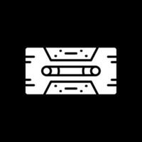 Cassette Tape Glyph Inverted Icon Design vector