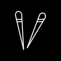 Chopsticks Line Inverted Icon Design vector