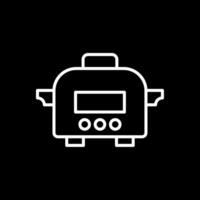 Slow Cooker Line Inverted Icon Design vector
