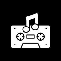 Cassette Glyph Inverted Icon Design vector