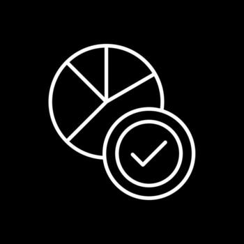 Pie Chart Line Inverted Icon Design vector