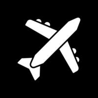 Aeroplane Glyph Inverted Icon Design vector