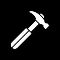 Hammer Glyph Inverted Icon Design vector