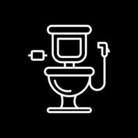 baño línea invertido icono diseño vector