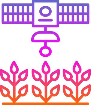 Satellite Crop Monitoring Line Gradient Icon Design vector
