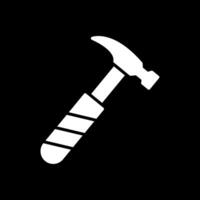 Hammer Glyph Inverted Icon Design vector