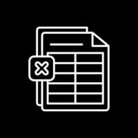 Excel Line Inverted Icon Design vector